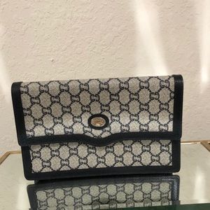 Authentic Vintage Rare Navy Blue Gucci Crossbody